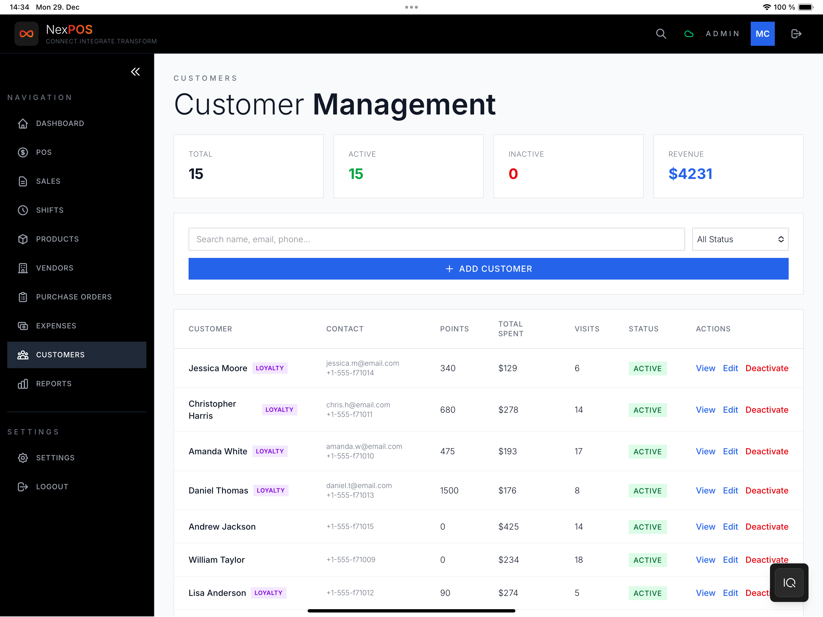 NexPOS gallery image