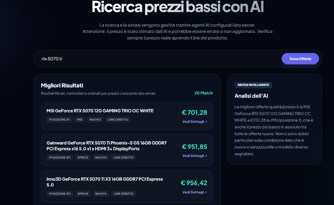 Ricerca prezzi bassi con AI gallery image