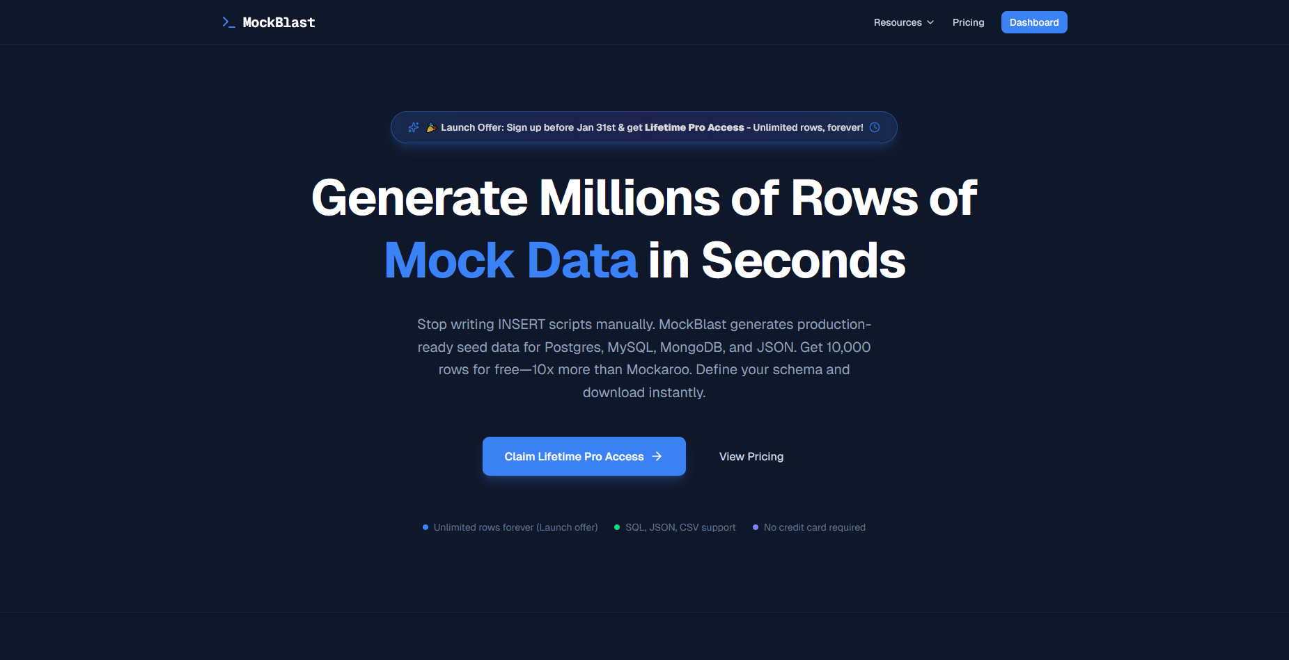 MockBlast - Main product screenshot demonstrating key features and user interface