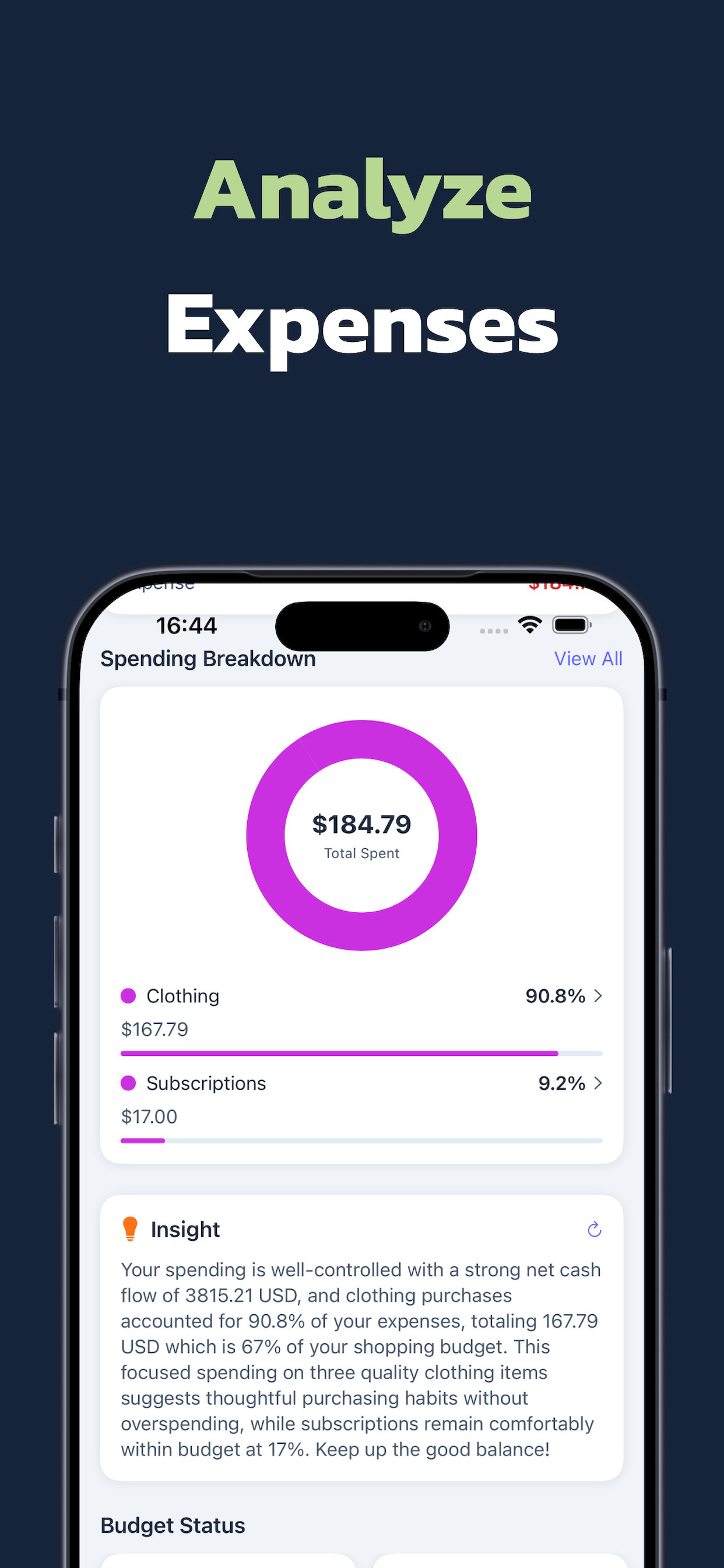 Pocketly — Expense Tracker for iOS - Screenshot 4 showing product features and functionality