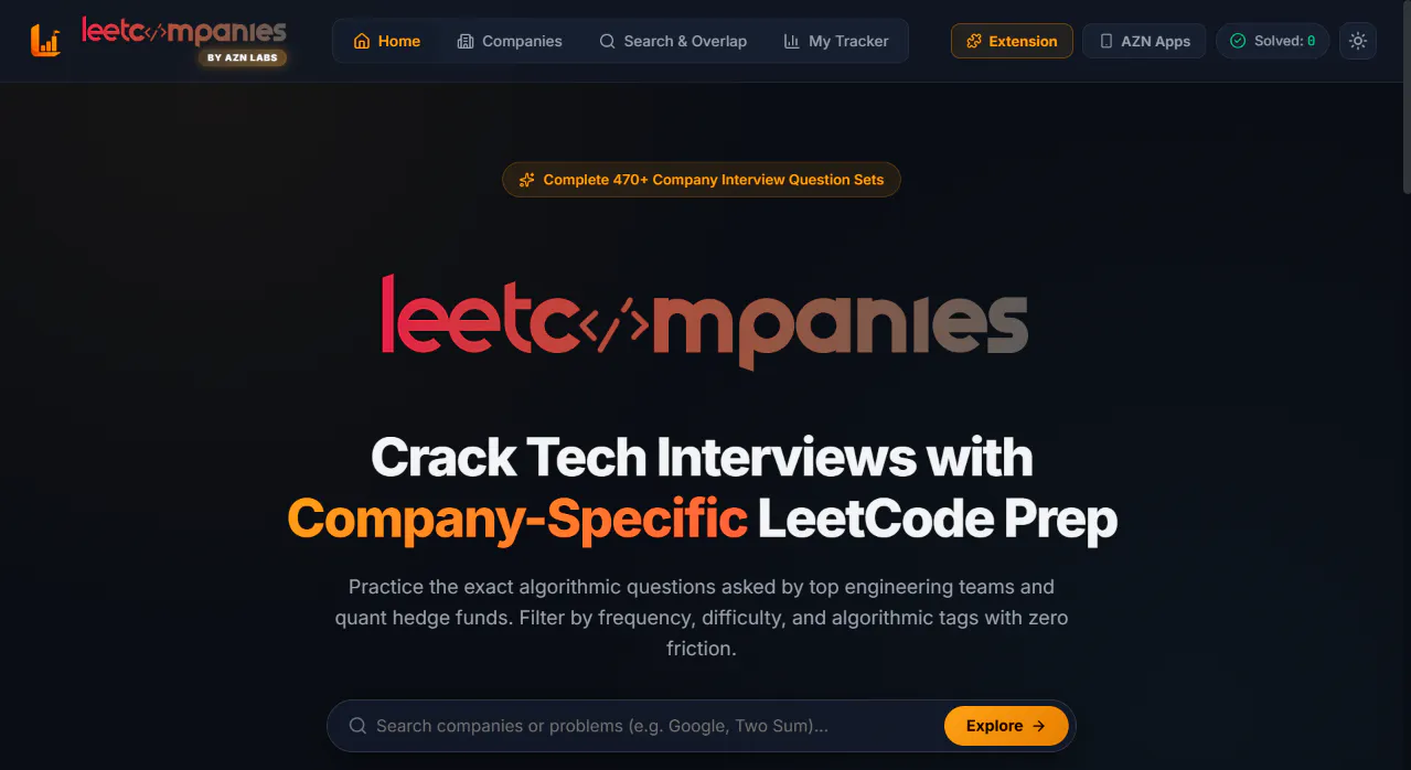 LeetCompanies - Website and Extension gallery image