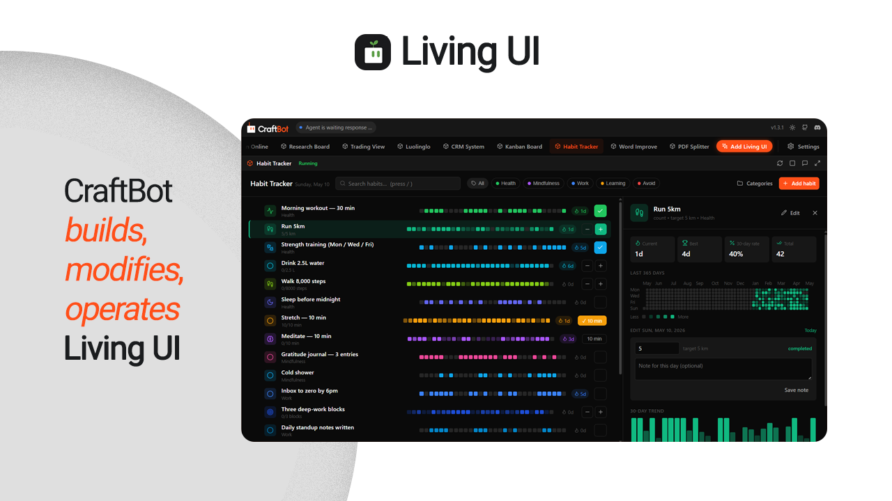 CraftBot with Living UI gallery image