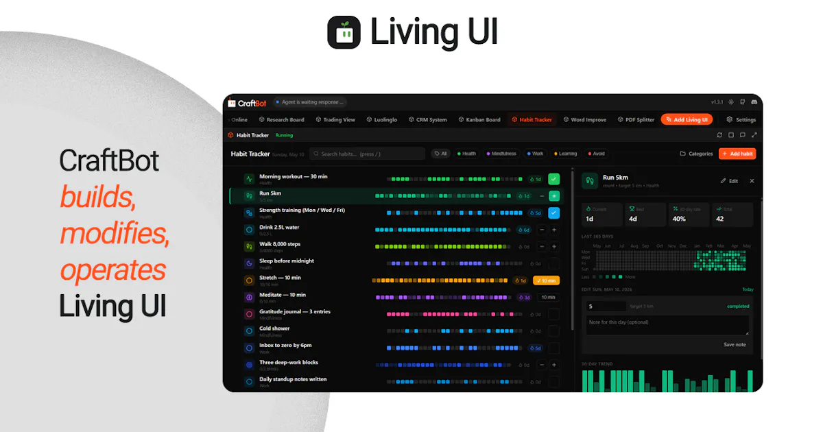 CraftBot with Living UI