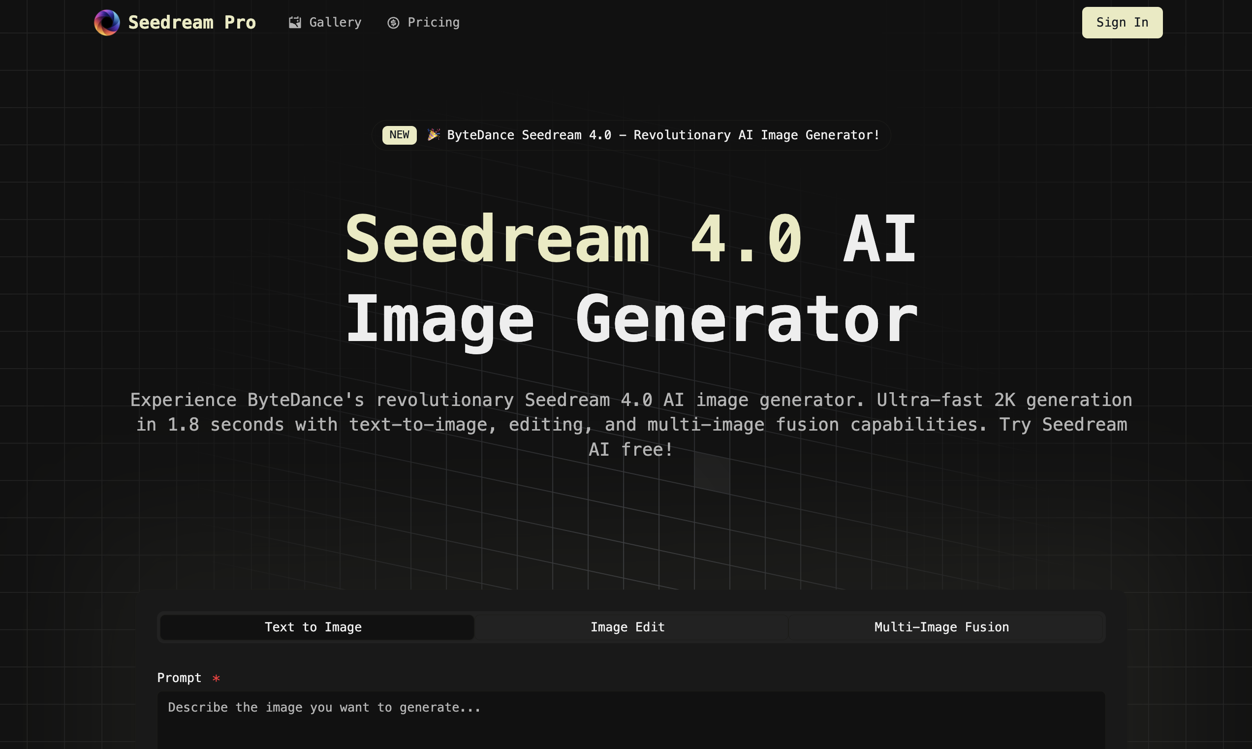 Seedream Pro - 高解像度AI画像、正確な編集と融合メディア1