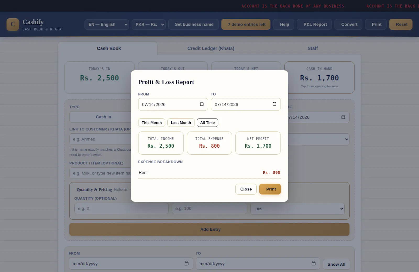 Cashify — Cash Book & Credit Ledger screenshot 4
