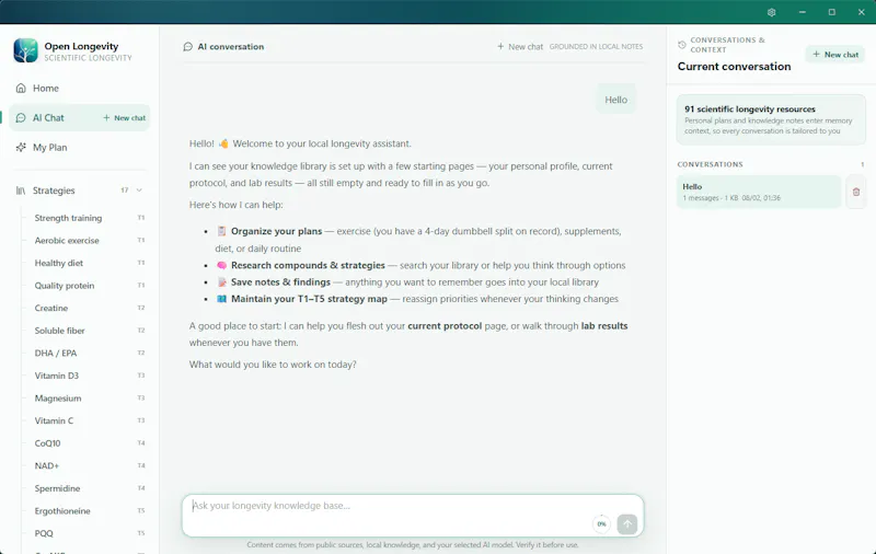 OpenLongevity screenshot 1