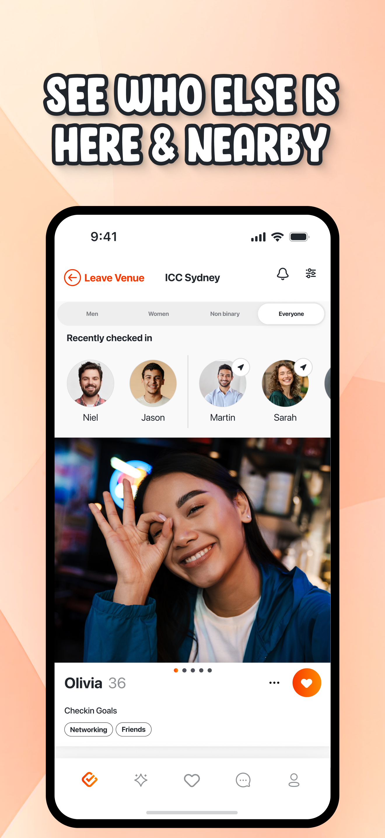 Média Checkin: Rencontrez de nouvelles personnes - Rencontrez de nouvelles personnes en temps réel, dans les endroits que vous aimez. 4