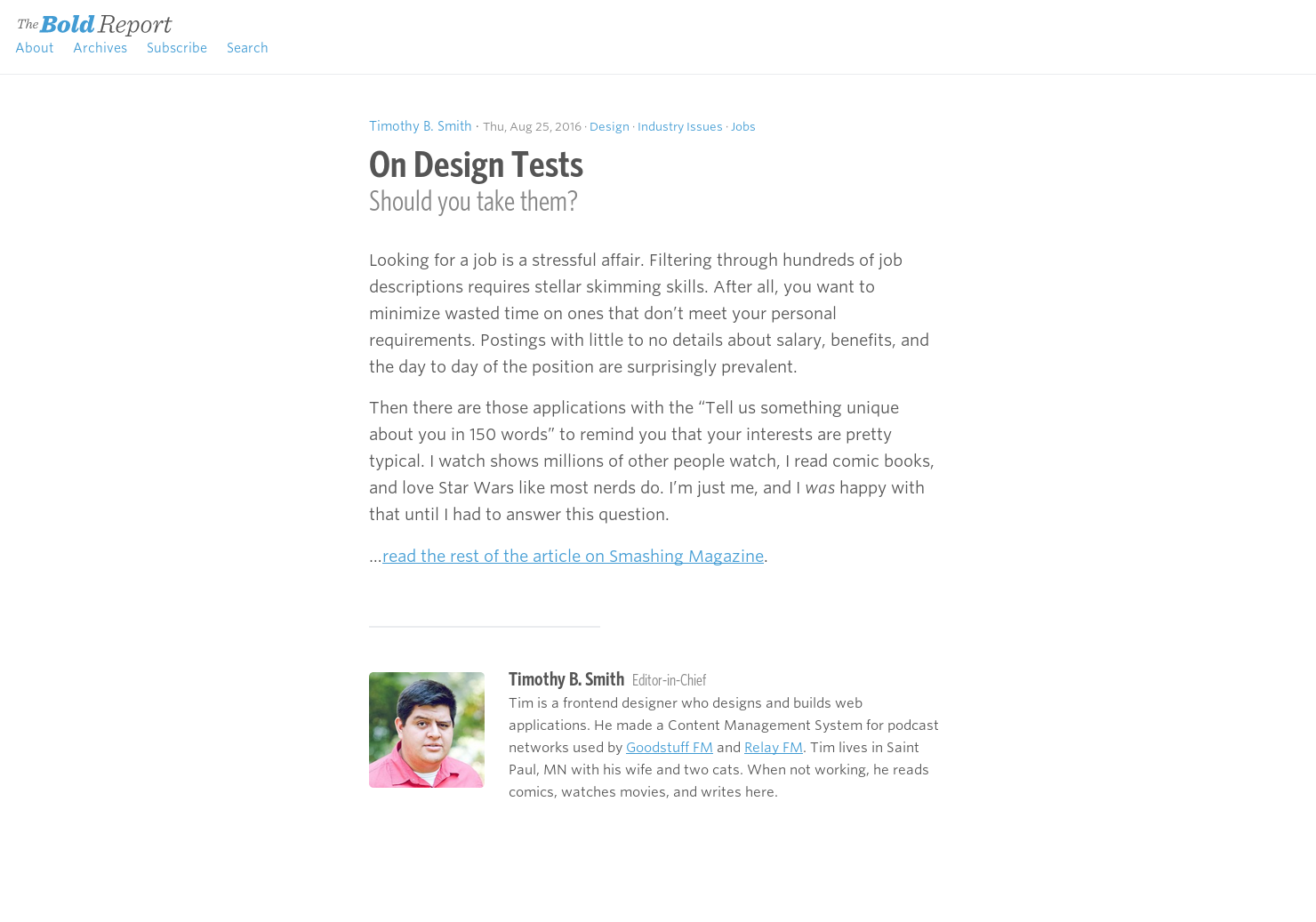 On Design Tests gallery image