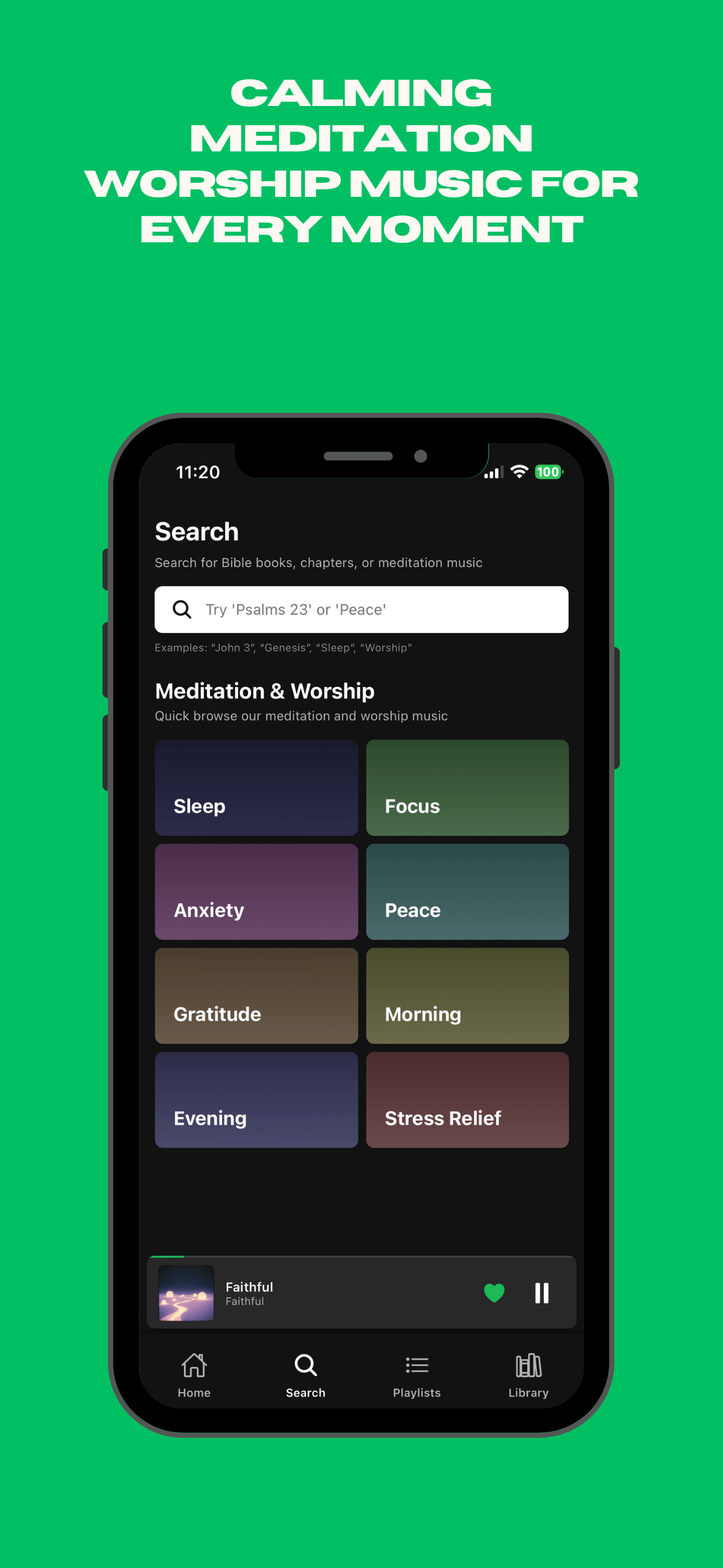 Faith Calm — Meditate on Scripture App - Screenshot 2 showing product features and functionality