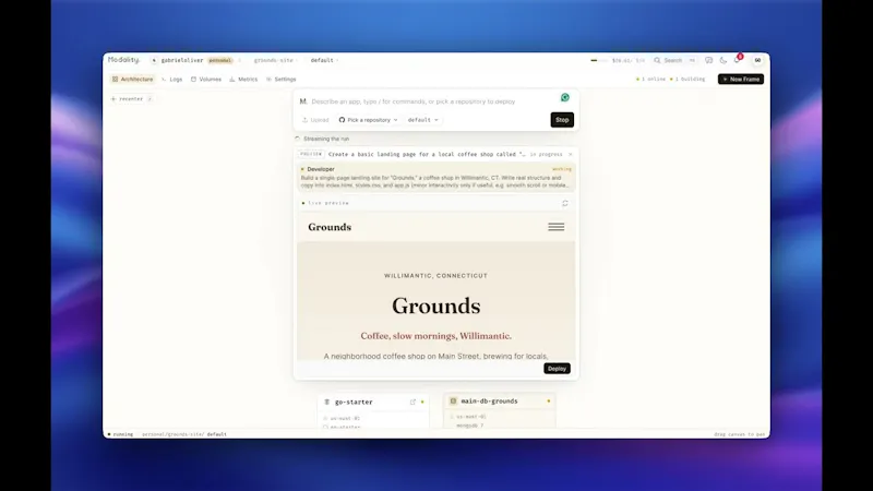 Modality.sh screenshot 1 (video preview)