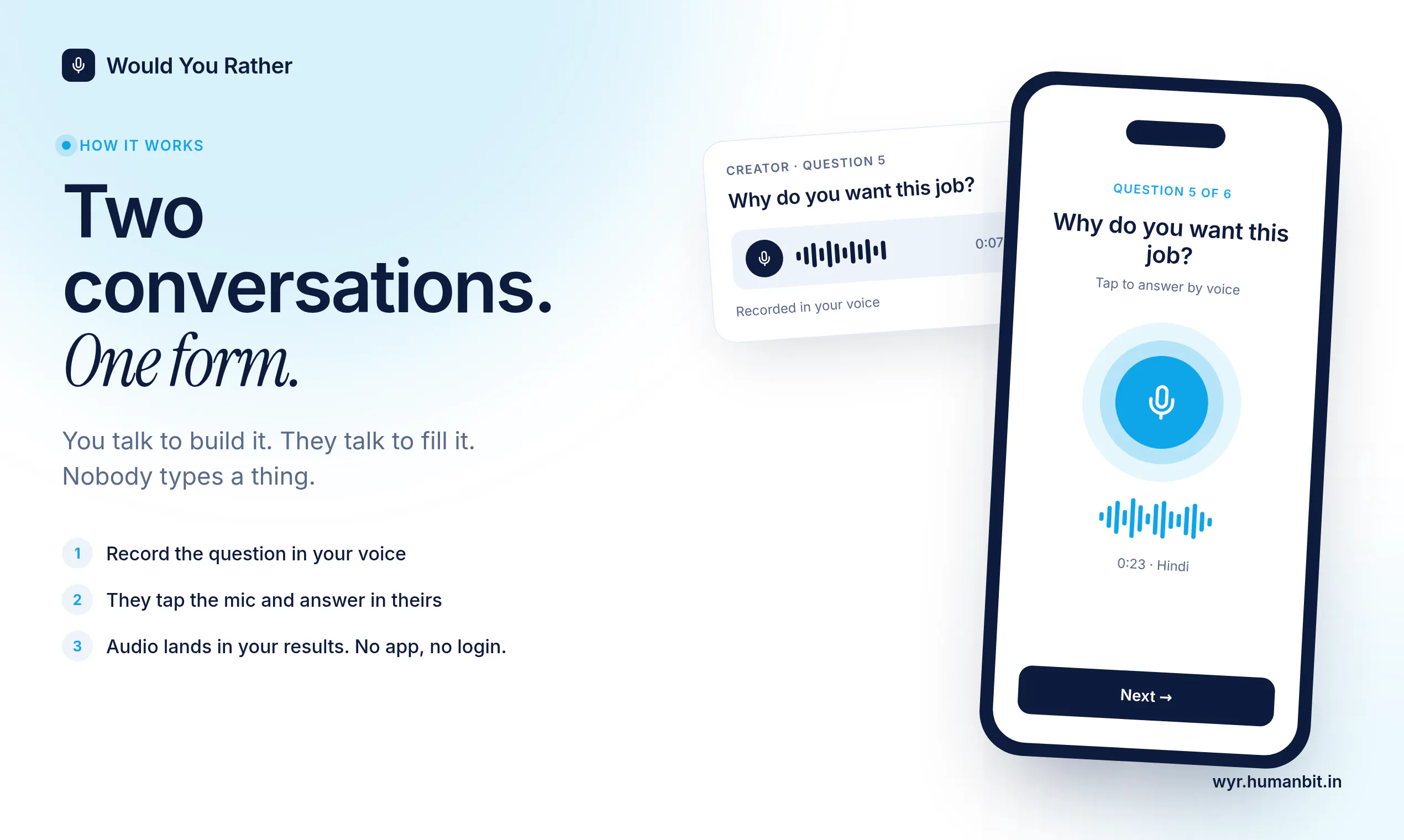 Would You Rather : A form that listens gallery image