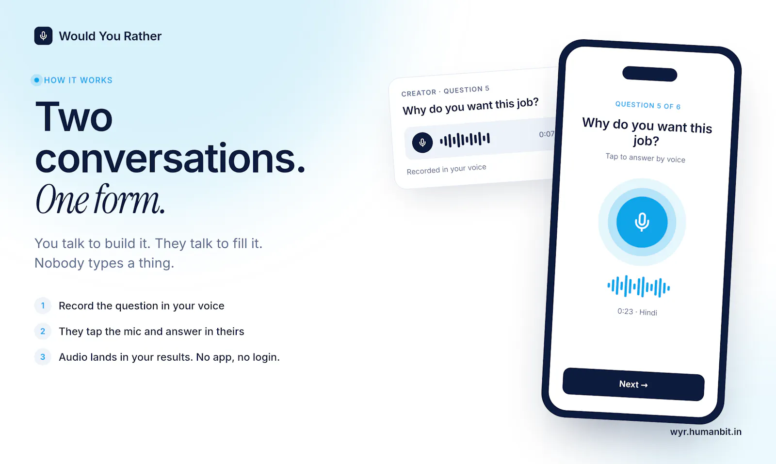 Would You Rather : A form that listens screenshot 2