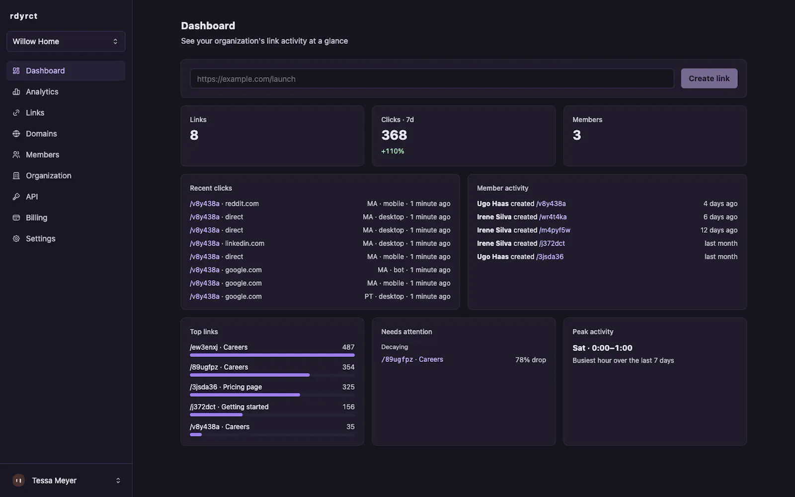 Rdyrct - URL Shortener for Teams screenshot 1