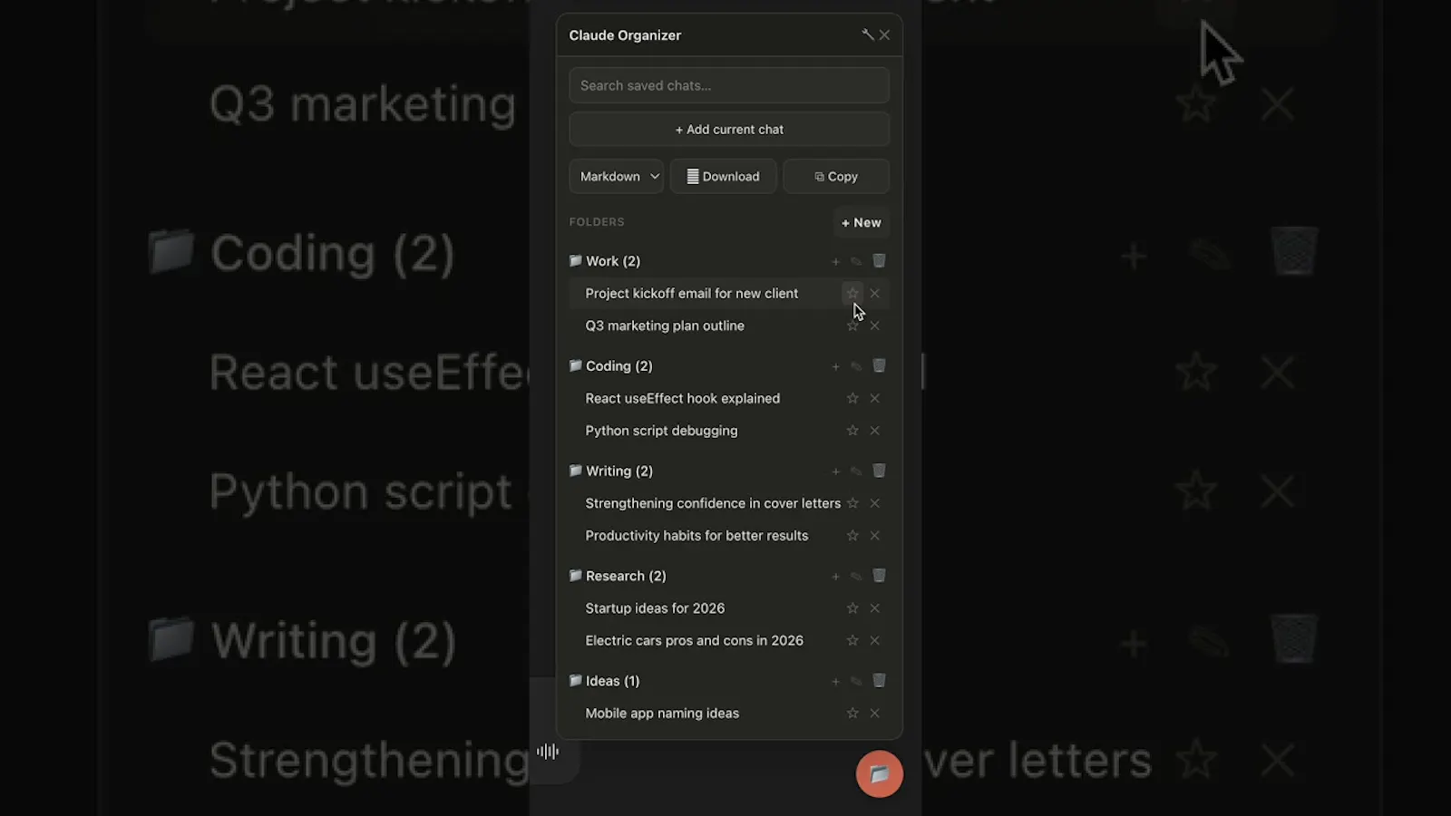 Claude Organizer screenshot 1 (video preview)