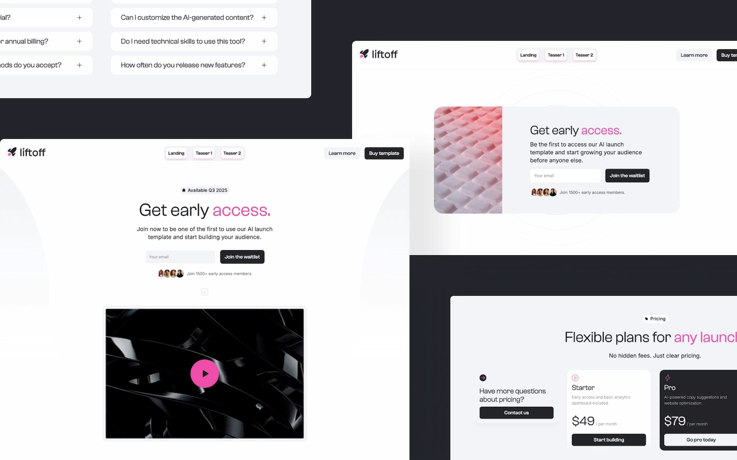 Modello di pagina di destinazione AI e SaaS di decollo media 4