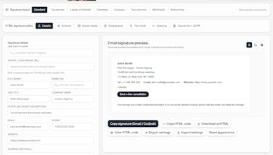 Free HTML Email Signature Generator v2.0 gallery image