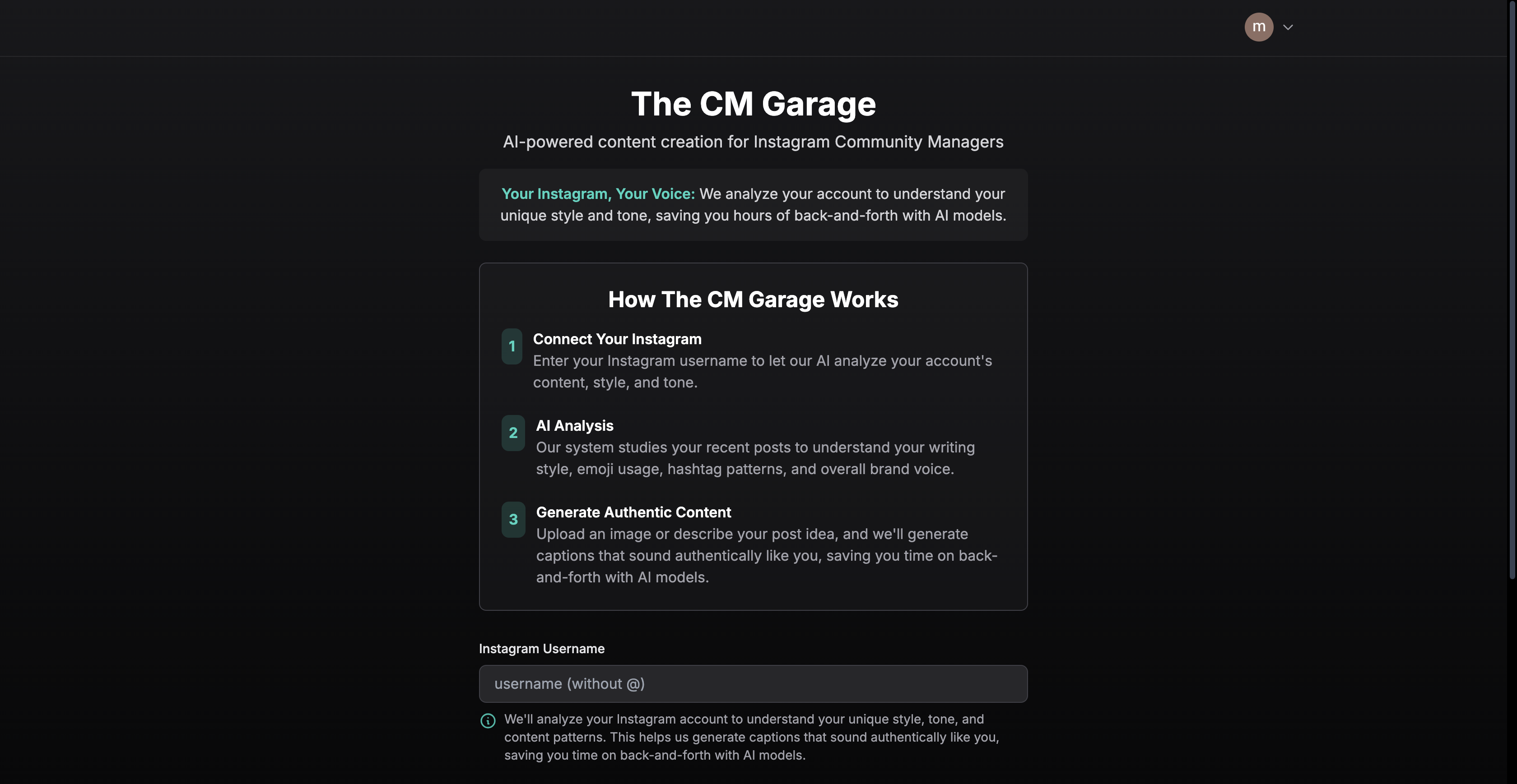 The CM Garage media 1