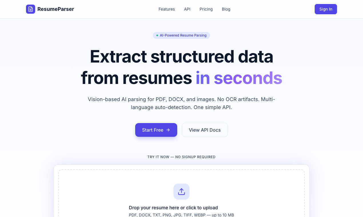 ResumeParser gallery image