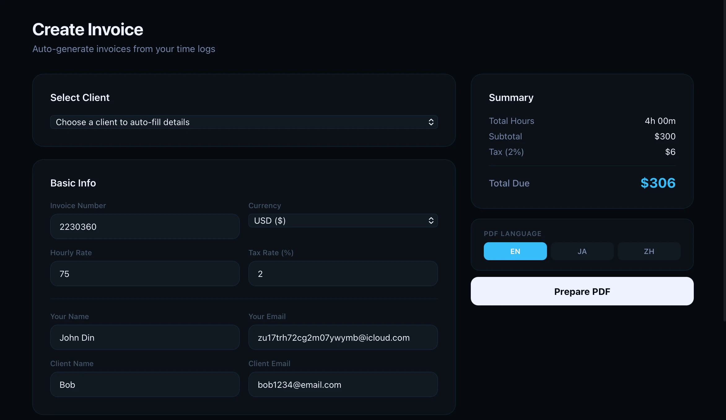 Flowly — Time Tracking & Invoicing 截图 5