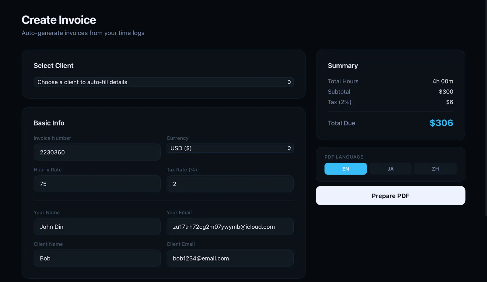 Flowly — Time Tracking & Invoicing screenshot 5