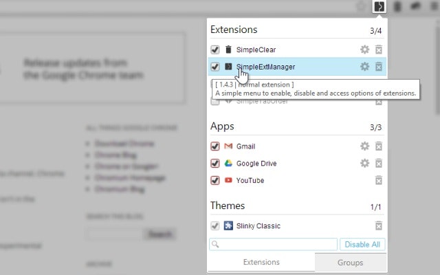 Simple Extension Manager for Chrome gallery image
