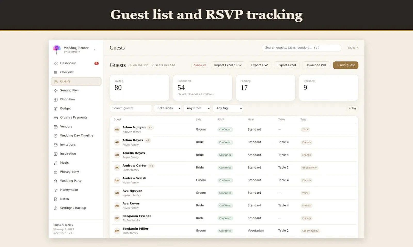 SpectrTech Wedding Planner screenshot 3