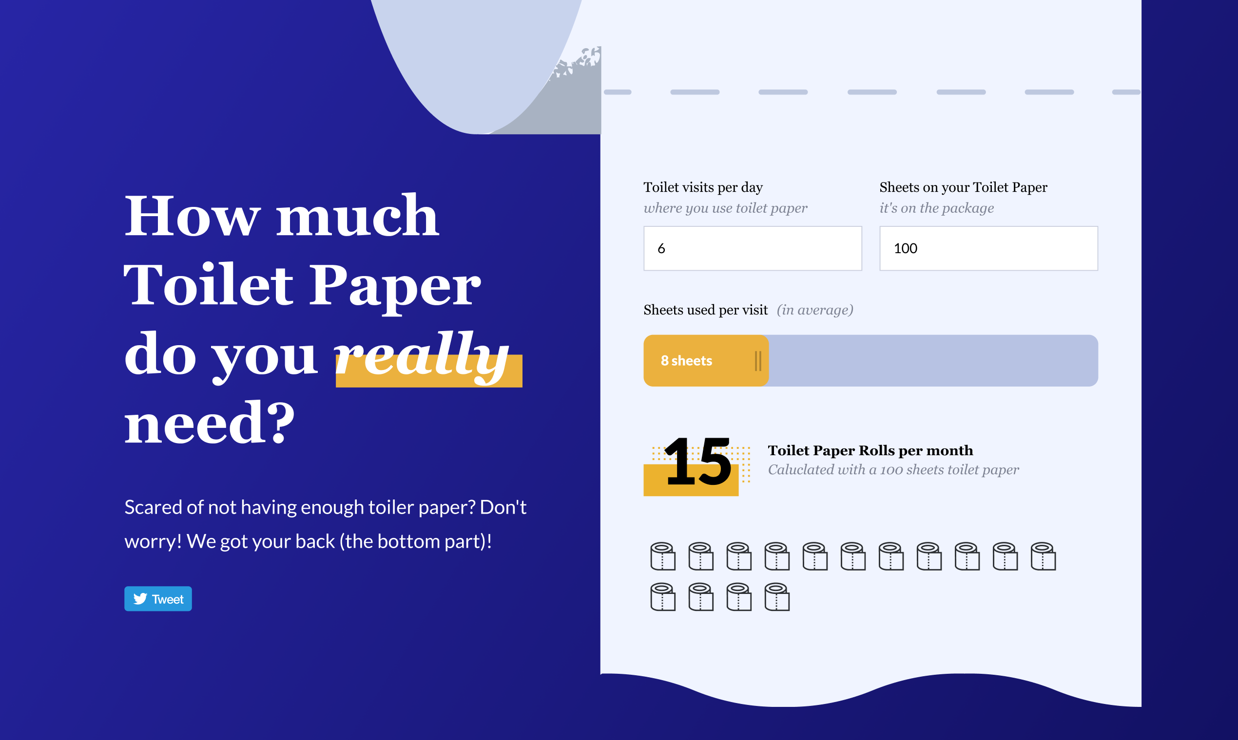 Toilet Paper Calculator Product Information, Latest Updates, and
