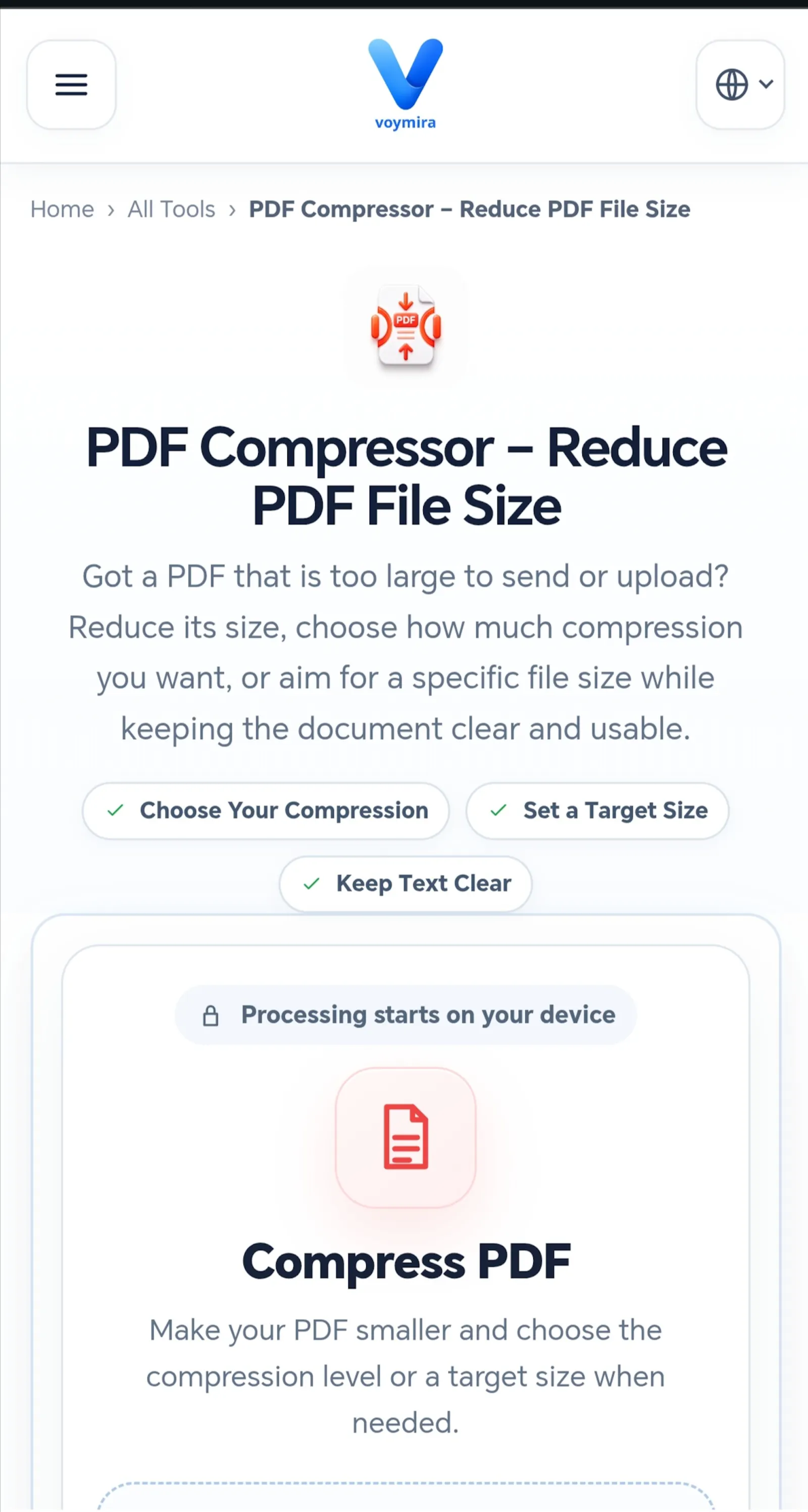 Voymira PDF Compressor screenshot 2