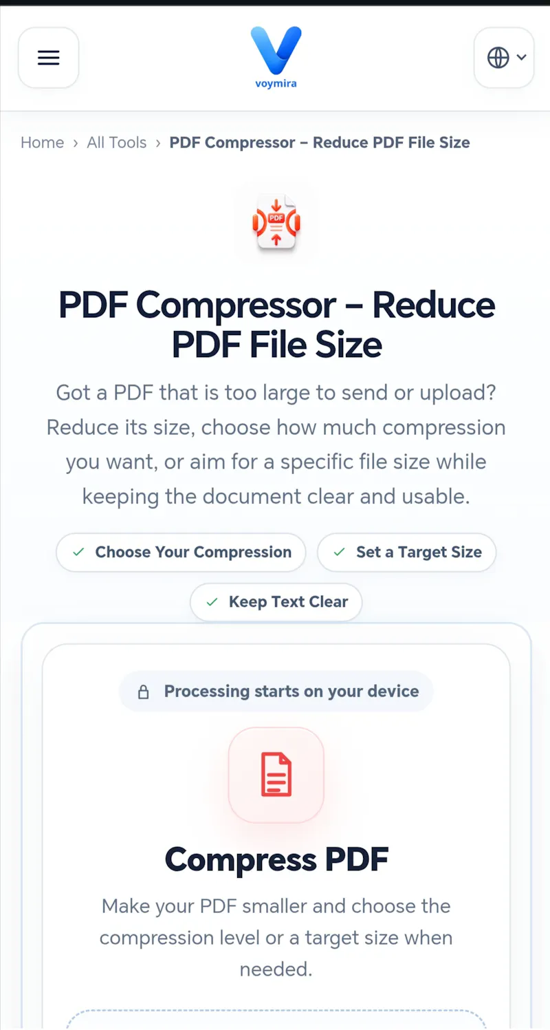 Voymira PDF Compressor screenshot 2