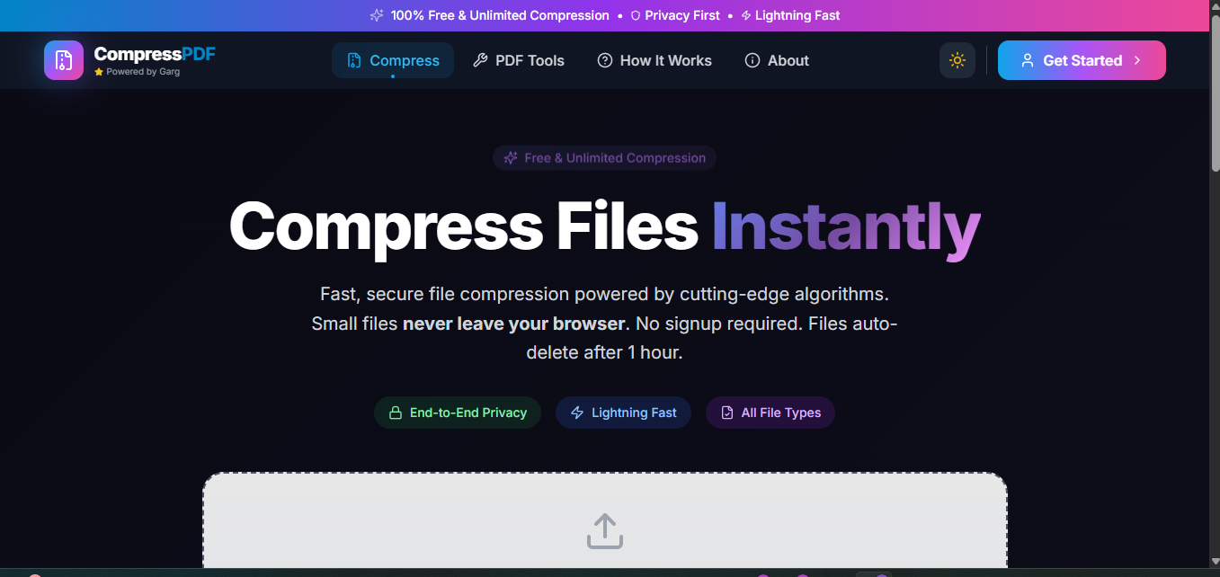 CompressPDF - Screenshot 2 showing product features and functionality