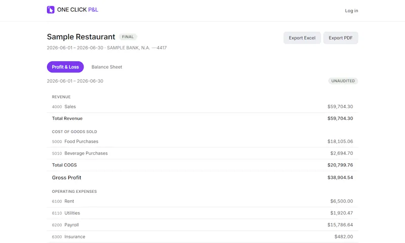 ONE CLICK P&L screenshot 7