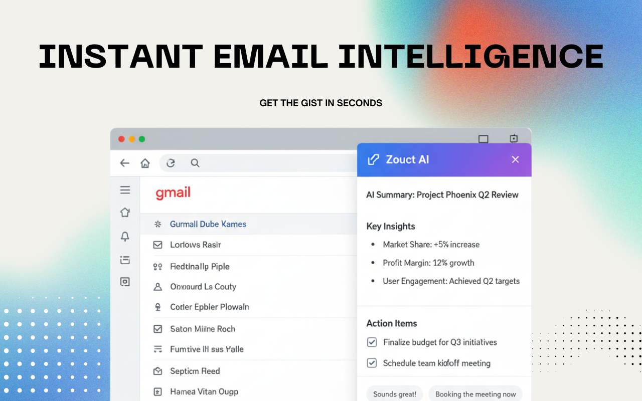 Krom için zouct - Akıllı özetler ve yanıtlarla AI Gmail Asistanı medya 2