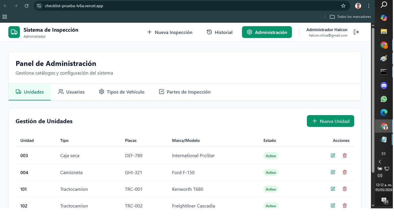 Sistema de Inspección de Unidades - Screenshot 3 showing product features and functionality