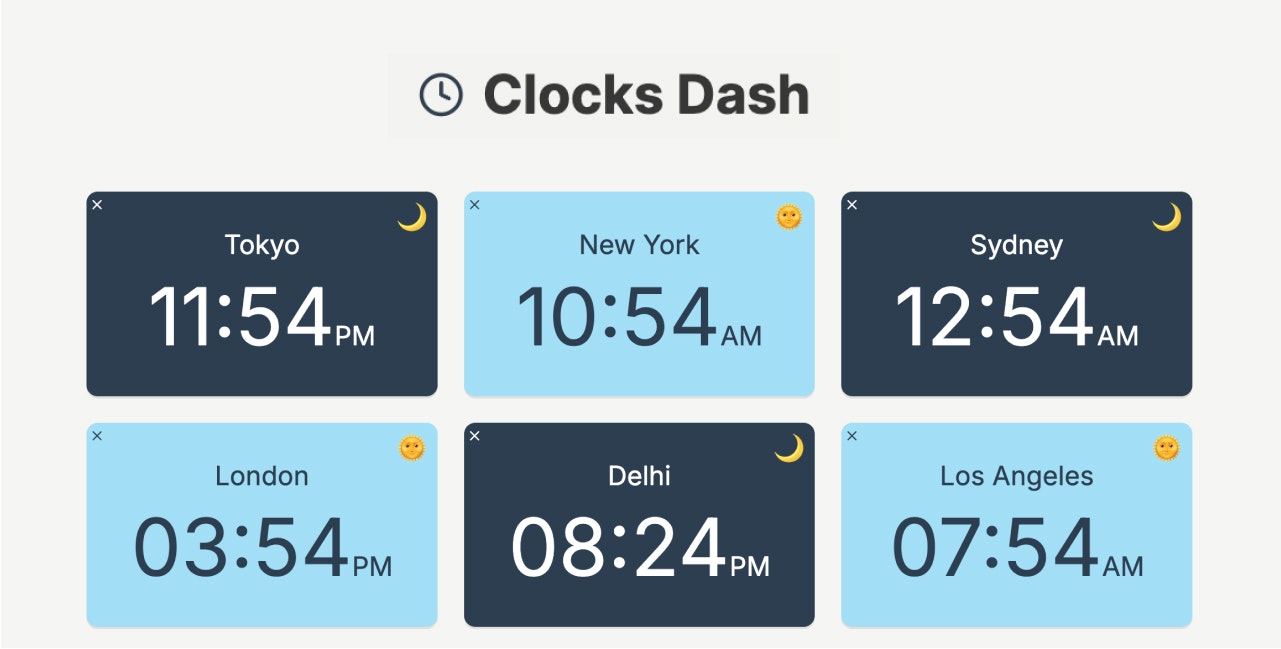 Clocks Dash