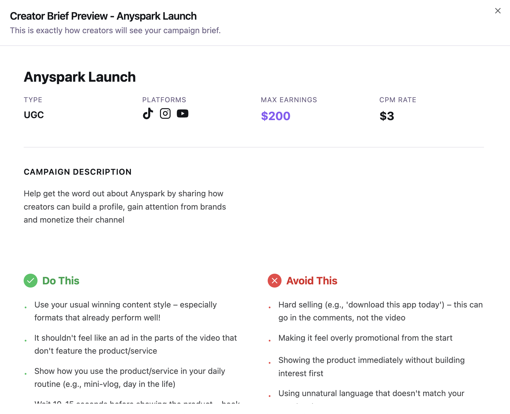 Anyspark - Screenshot 3 showing product features and functionality