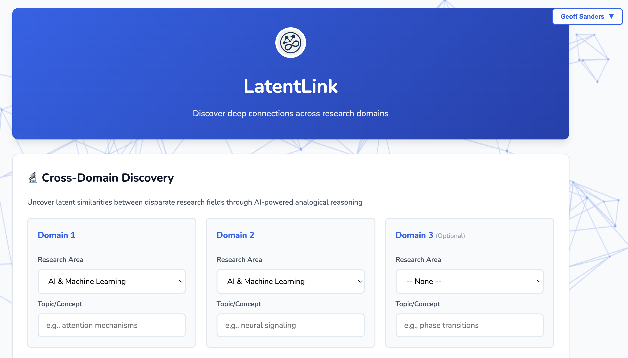 LatentLink - Main product screenshot demonstrating key features and user interface