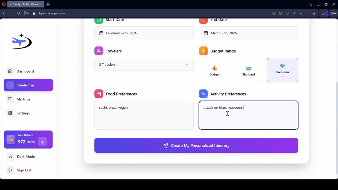 Tourify - Screenshot 5 showing product features and functionality
