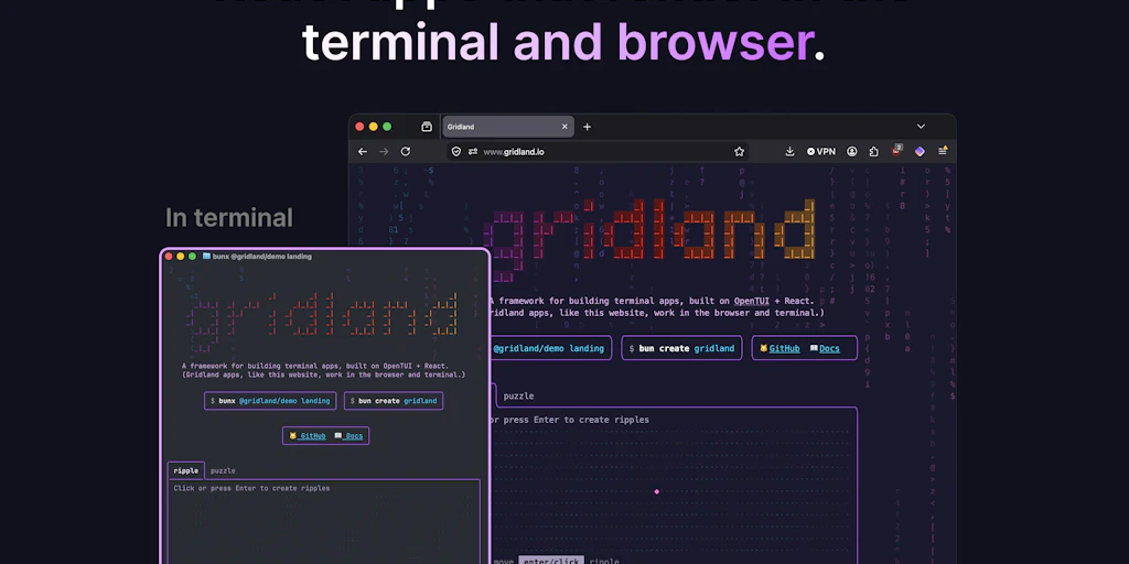 gridland:可在終端機與瀏覽器中渲染的 React 應用程式
