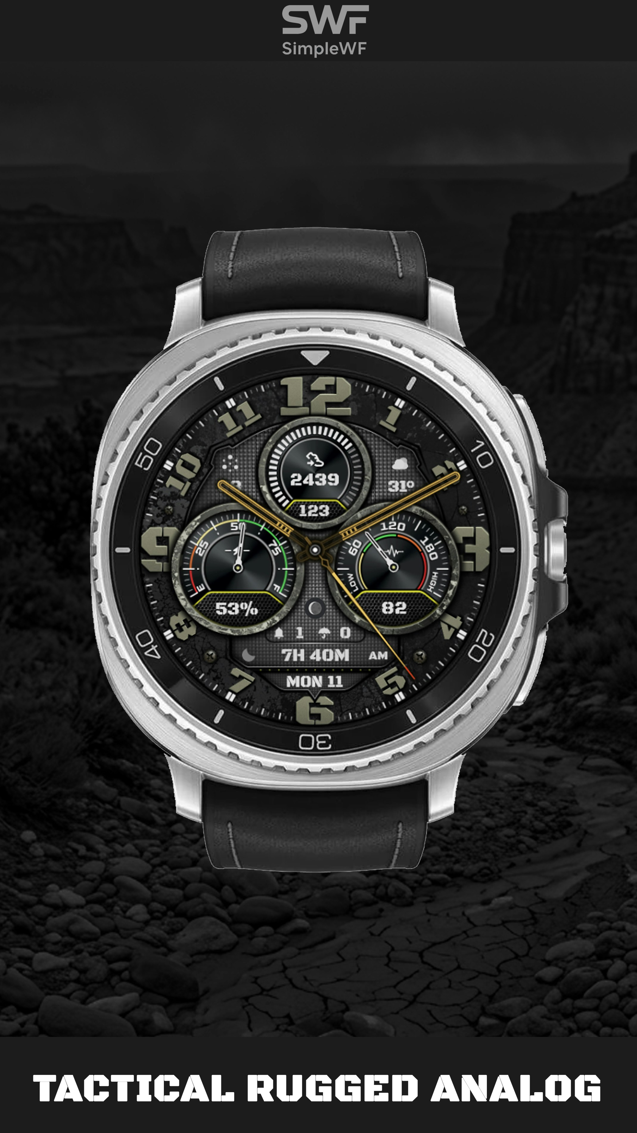 Tactical Analog Watch Face S3: 50% Sales gallery image