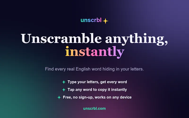 unscrbl — Word Unscrambler screenshot 1