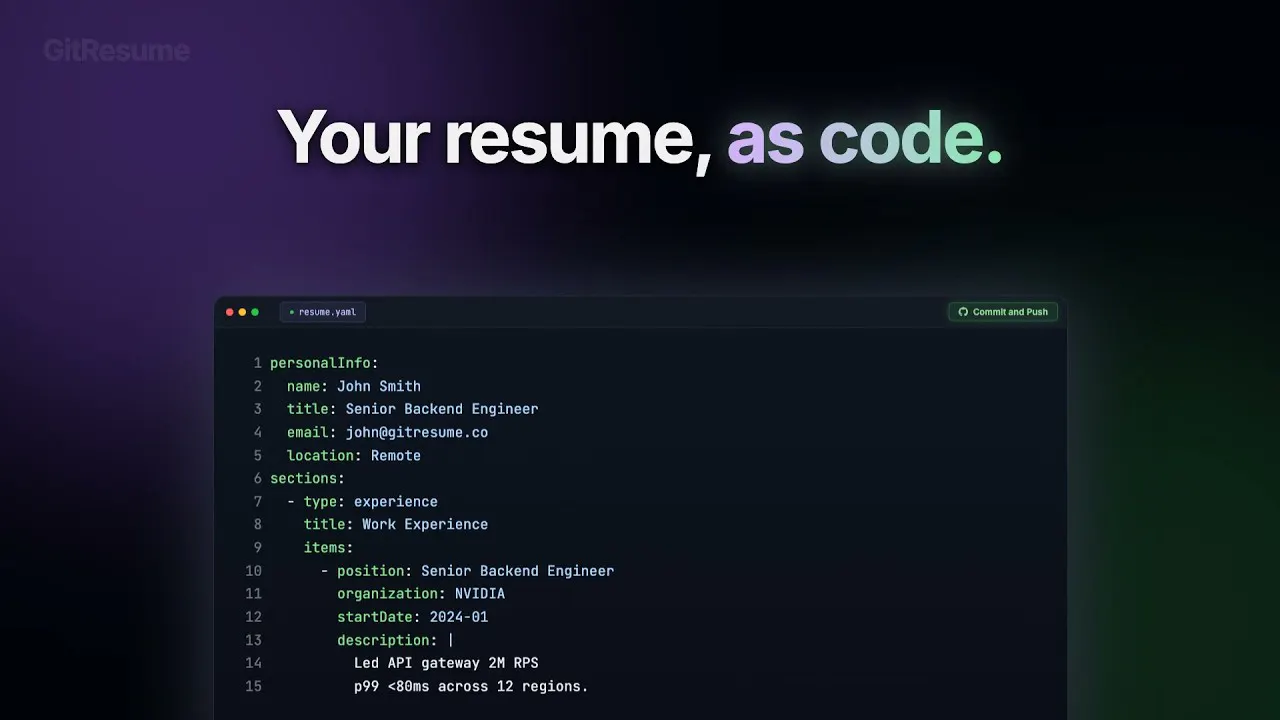 GitResume: Resume as Code gallery image