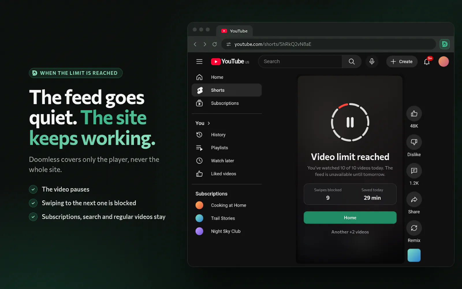 Doomless: Block & Limit Shorts and Reels screenshot 3