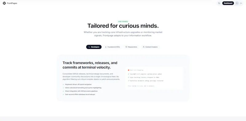 Frontpage screenshot 8