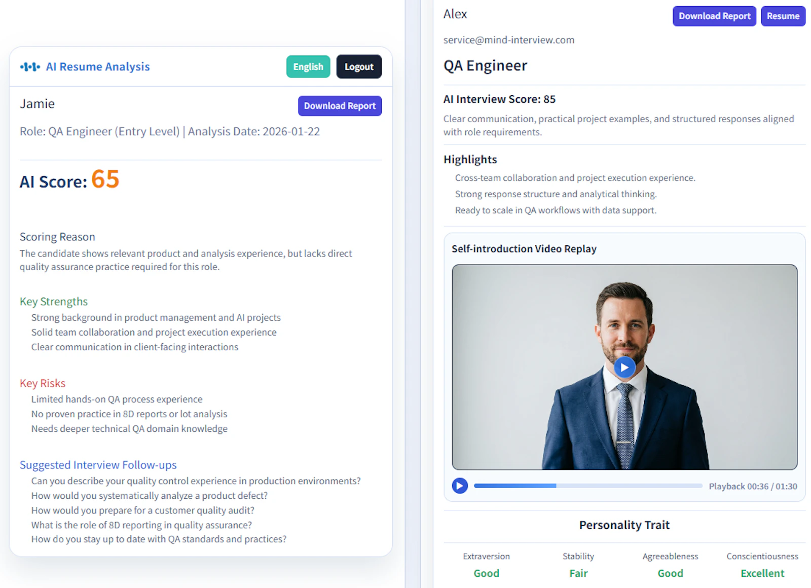 MIND INTERVIEW For Company screenshot 1