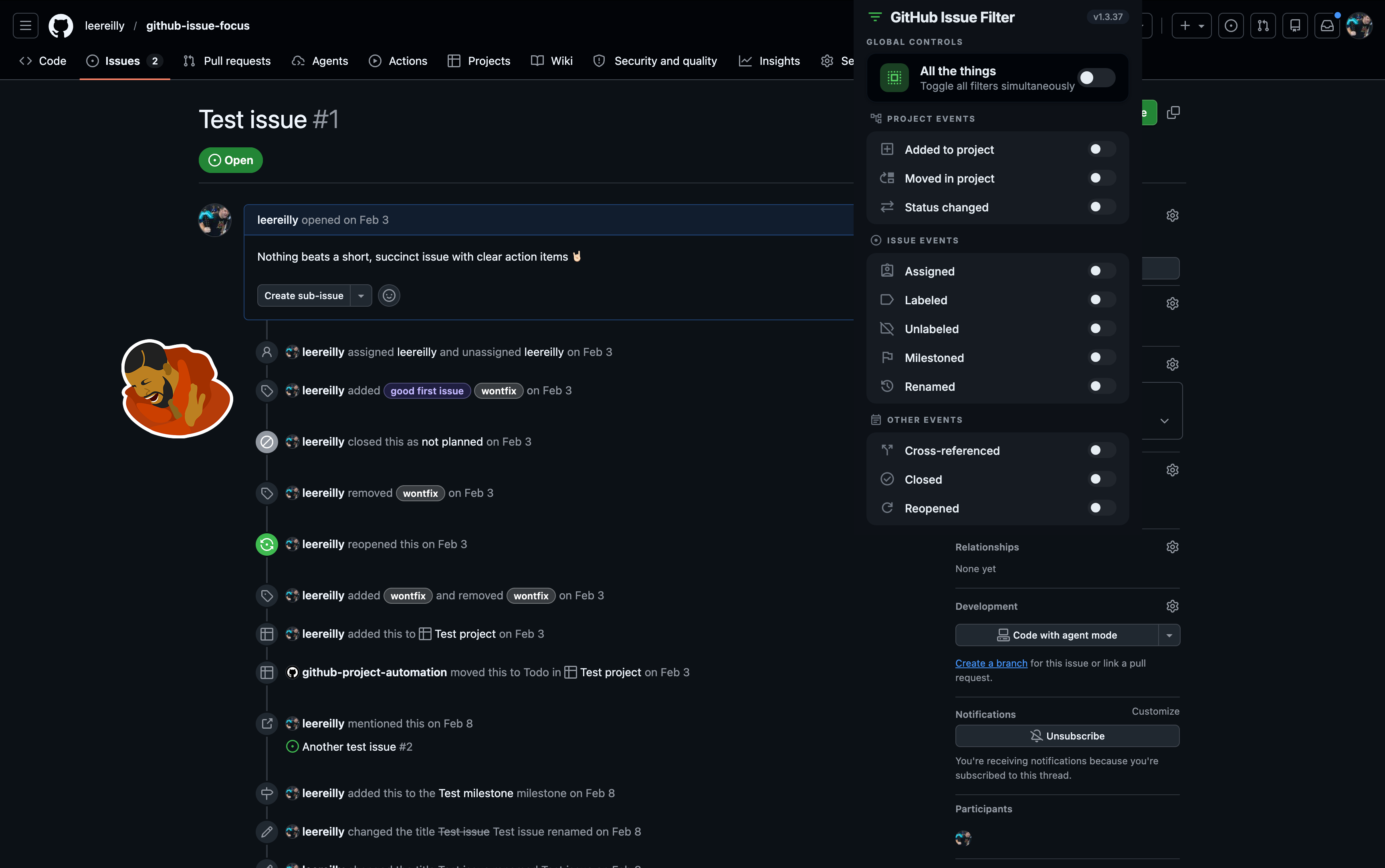 GitHub Issue Focus gallery image