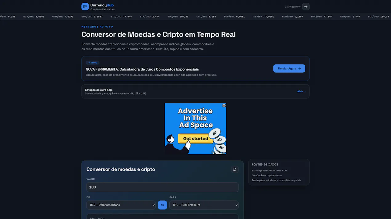 CurrencyHub - Cotações e Calculadoras product