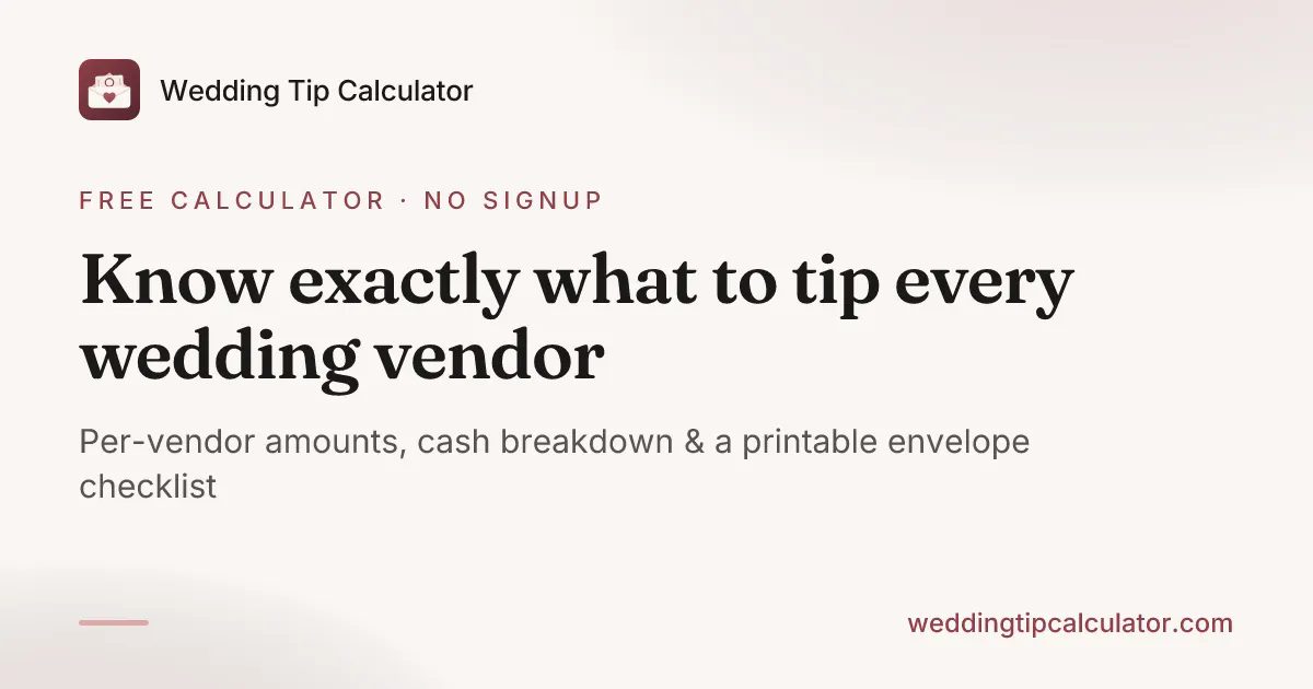 Wedding Tip Calculator gallery image