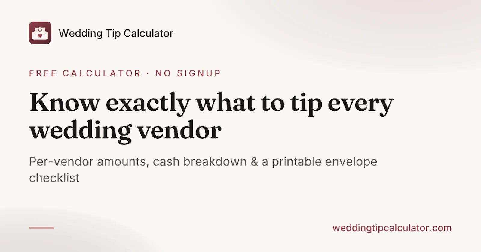 Wedding Tip Calculator screenshot 1