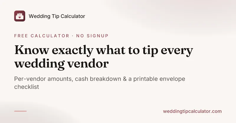 Wedding Tip Calculator screenshot 1