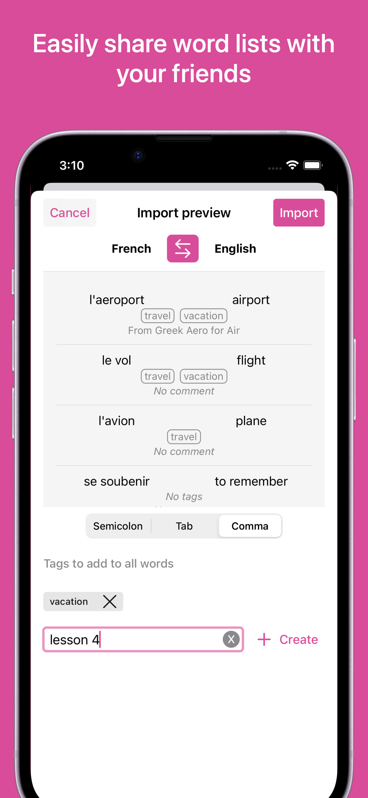 Média Wokabulary - Cartes flash - Collectez et pratiquez vos mots individuels en langue étrangère 6